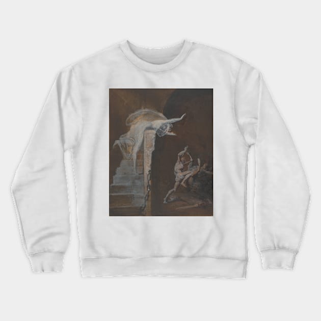 Ariadne Watching the Struggle of Theseus with the Minotaur by Henry Fuseli Crewneck Sweatshirt by Classic Art Stall